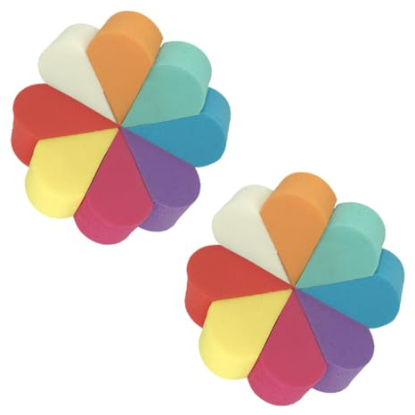 UKCOCO 16 Pièces Éponges Maquillage Fond de Teint Double Face Peau Douce Bouffée Coussin pour Poudre et Liquide Léger Souple et Usage Sec et Humide Accessoire Visage Polyvalent
