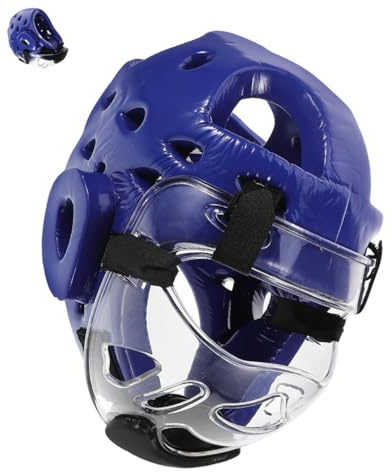 Healeved Casque de Combat pour Garçons et Filles, Protection Intégrale en Mousse Respirante, Bleu, Casque d'Entraînement Taekwondo Confort Optimisé pour Activités Sportives