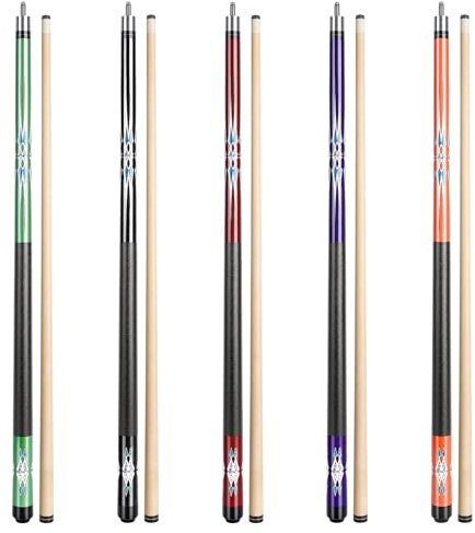 Pool Cue Sticks for Adults,Super Straightened Up 58'' 18 19 20 21 oz Billiard Cues Canadian Maple Tacos De Billar Profesional Set of 4/3/2/1 House Bar Pool Que Table Beginner Pool Queue (5 Pieces)