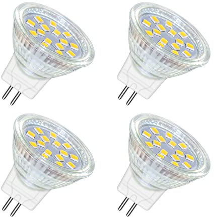 Akynite MR11 GU4 LED 2W Blanc Froid 6000K, 120° 250LM, Halogène MR11 10W 20W Équivalent, AC DC 24V 12V Spot LED Encastrable GU4 35mm pour Meuble Cuisine Camper, non-dimmable, lot de 4