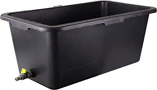 Baignoire avec valve de vidange pour chiens et chats, pataugeoire avec un robinet, piscine en plastique, 4 tailles (40 l, 72 x 41 x 22 cm)