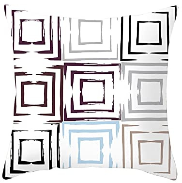 Lieson Örngott dekorativ, 1 st utomhus kuddöverdrag 40 x 40 cm säng kuddfodral vit svart 40 x 40 cm fyrkantigt rutnät, polyester