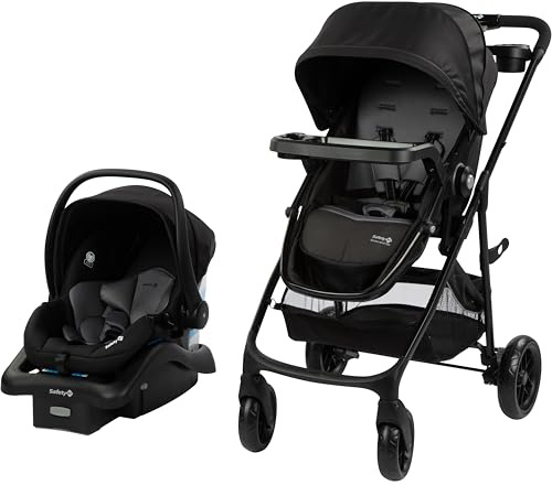 Safety 1st Grow and Go Flex 8-in-1 Car Seat Stroller Combo, Baby Stroller Travel Systems for Infants 4-30 lbs, Stroller and Carseat Combo Set, Night Rider