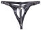 Limmion Damen Leder String Einstellbar Unterwäsche G-String Tanga Sexy Unterhose Keuschheitsgürtel mit Ketten und Schloss Ouvertslip Sex Spielzeug Bondage Erotische Kostüme SM Bondageset Schwarz
