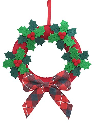 Decorazione Foglia Verde Ghirlanda Natalizia Accessori da Appendere alla Porta da Parete Natalizia Porta dell'albero di Natale Ghirlanda Anteriore Prodotti chimici Ghirlanda in Stoffa di Fibra