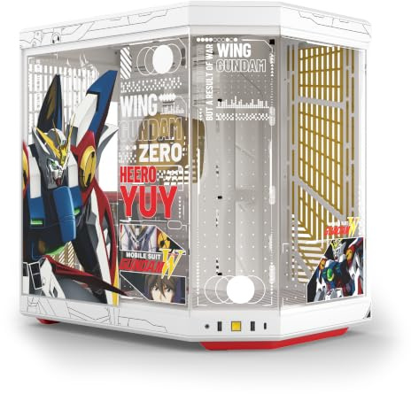 HYTE Y70 Gundam Wing Official Licensed - Mid-Tower ATX Gaming PC Desktop Case - Panoramic Tempered Glass - Dual Chamber - High Airflow Chassis - PCIE 4.0 Riser Cable Included - White