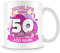MUGGZ 50th Birthday Gift for Women - Personalised Mug/Cup - Add Name - Worlds Best Design - Pink – Custom Funny Coffee Mug – Unique Gift for Friends & Family
