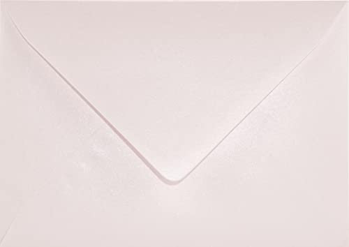 Netuno 25 Briefumschläge Perlmutt-Hell-Rosa DIN B6 125x 175 mm 120g Aster Metallic Candy Pink edle Umschläge B6 schön Perlmutt-Umschläge Schimmer für Einladungskarten Hochzeit envelope pink