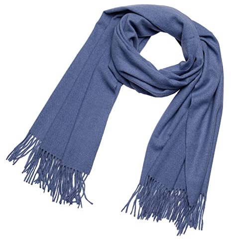 DonDon Schal Damen Winter Wollschal Winterschal groß und flauschig 200 x 70 cm - Blau