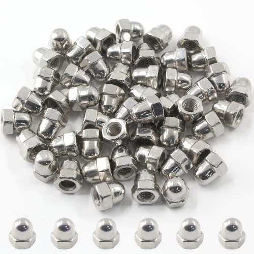 Cionyce M4 Acorn Cap Nuts, 50 PCS, 304 Stainless Steel