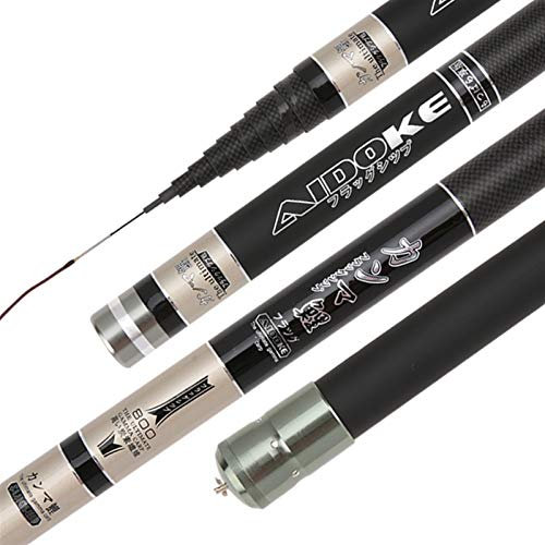 LEFAH Power Hand Pole Pesca Caña de Pescar Ultra Duro Super Light Extra Largo Alto Carbono 8m-13m Barra telescópica (Color: Negro, Tamaño: 10 m)