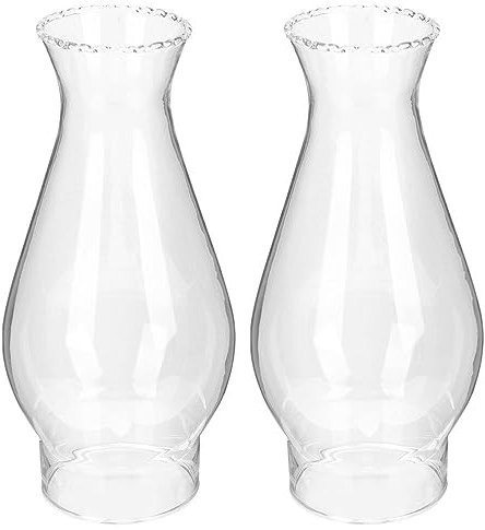 Uonlytech 2 Stück Zylinder Lampenglas Petroleumlampe Zylinderglas Ersatzglas Öllampe Glasschirm Glashütte Leuchtenglas Oberer Durchmesser 5.6cm Untere Durchmesser 5.7cm