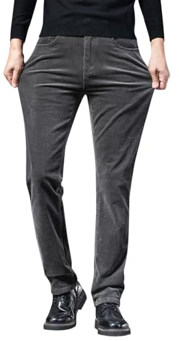 Pantaloni da uomo elasticizzati, a gamba dritta, per il tempo libero, eleganti, da uomo, in tessuto classico, elasticizzati, vestibilità normale, pantaloni sportivi invernali, da golf da uomo, A