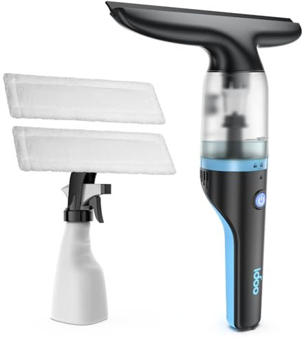 iDOO Fensterputzroboter Kabellos, 360ml Fenstersauger Elektrisch, Integrierter Tankgriff Mit IPX4 Wasserabdichtung Für Fenster, Autos und Spiegel