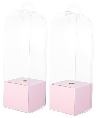 DINHEAROM 2-pack Blomsterarrangemang Genomskinliga Plastförpackningslådor Med Hål För Rosor Och Dekorationer