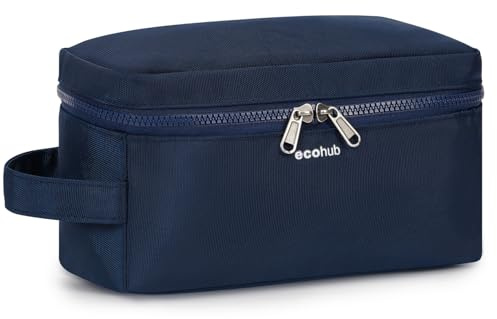 ECOHUB Trousse de Toilette Homme et Femme Trousse Maquillage pour Accessoires de Voyage Sac de Rasage avec Poches Humides et Sèches Garcon Vanity Voyage Imperméable pour Rangement Cosmétiques, Bleu