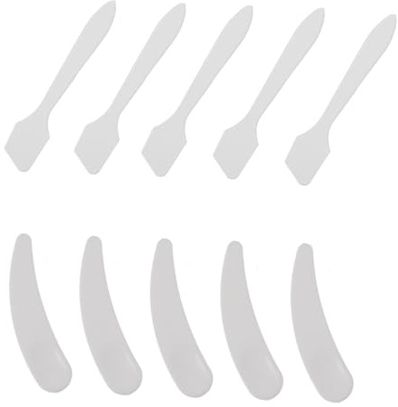 DECOMELODY 10piezas Espátulas Cosméticas Transparentes De Cucharas De Maquillaje Pequeñas Para Mascarilla Facial y Crema Herramienta De Aplicación Facial Para Viaje y Mezcla De Productos