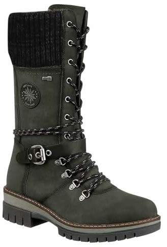Botas genéricas para mujer de tacón ancho - zapatos de senderismo al aire libre botas de nieve para mujer con hebillas botas de punta redonda tacón alto zapatos gruesos para caminar, verde, 39 EU