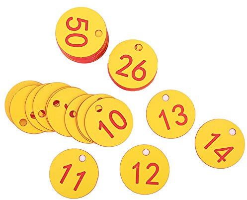 Etiquetas numeradas, suministros para ganado agrícola para apicultura, material ABS duradero, paquete de 50, rojo y azul (1-50/paquete)