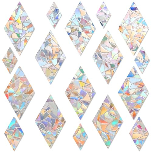 51 stycken prism-fönsterdekaler PVC antikollisionsklistermärken fågelskydd regnbåge fönsterfilm cirkelformad solfångare klistermärke dekoration för stopp fåglar dörrfönster matsal sovrum