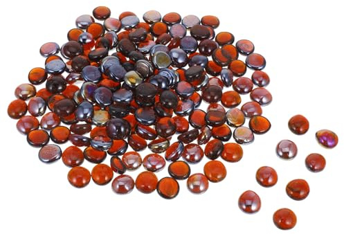 Toddmomy Piedras de Vidrio para Pozo de Fuego 16-19 Mm, 1 Kg, Color Marrón, Grava Decorativa Segura para Acuarios y Jardines, Piedras para Manualidades y Decoración de Fuentes