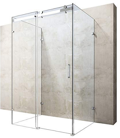 Durovin Bathrooms 1200 x 750mm U Shape Rectangular Framless Shower Enclosure - Sliding Door & 2X Side Screen - 8mm Safety Clear Glass