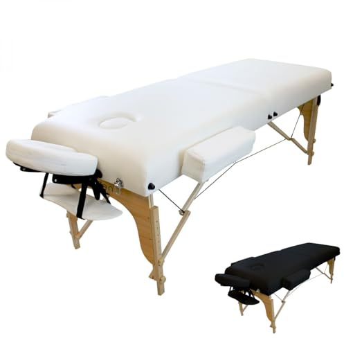 Vivezen - Table de Massage 15 cm Pliante 2 Zones en Bois avec Panneau Reiki + Accessoires et Housse de Transport - Plusieurs Coloris