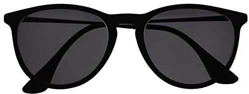 OPULIZE Jet Sonnen Leser Brille Stilvoller großer Designer-Rahmen Kratzfest Getönte Linse UV400-Schutz Schwarzgummierte Vorderseite Silber Bügeln Schwarz Spitzen Herren Damen S96-1+2.50