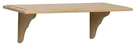 Optimal Products Natural Wood Wooden Shelf Storage Unit Kit & Fitting Wall Mounted Home Kitchen Office Wood Wooden Corner Shelves (3 Feet Long Shelf 890x190x16mm)