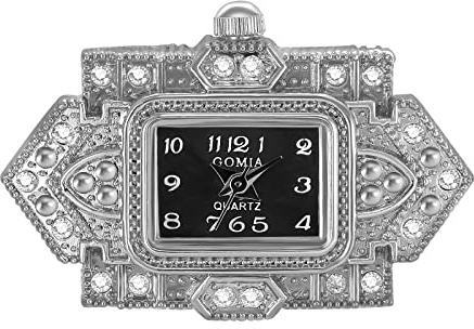 JewelryWe Ringuhr Damen Fingeruhr Analog Quarz Retro Geschnitzt Blumen Strass Edelstahl Verstellbar Ring Uhr Fingerringuhr Uhrenring mit Schwarz Rechteckig Zifferblatt Silber