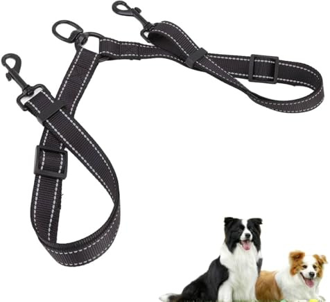 Cyrank Guinzaglio Doppio per Cani, Guinzaglio Riflettente per Due Cani Girevole a 360 Gradi Guinzaglio Guinzaglio Cane per Senza Grovigli per Attività All'aperto Del Cane ﻿
