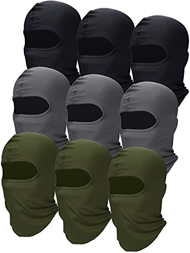 SATINIOR 9 Pcs Ski Mask for Men Balaclava Warm Face Cover Shiesty Mask UV Protector for Winter Motorcycle Snowboard