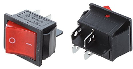 (R) 2 Stück KCD4 DPST 4-poliger Boots-Kippschalter, 15 A/20 A, AC 250 V/125 V