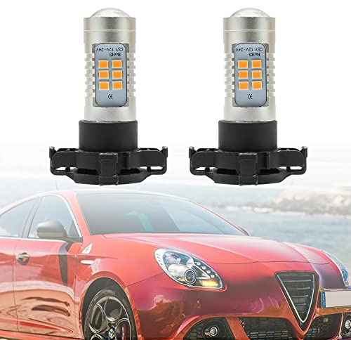 NSLUMO Indicatore faro anteriore a LED Lampadine PY24W Per Alfa Ro.meo Giulietta 940 Giulia 952 Stelvio 949 4C PY24W Led Ambra Indicatore di direzione Frecce Laterali