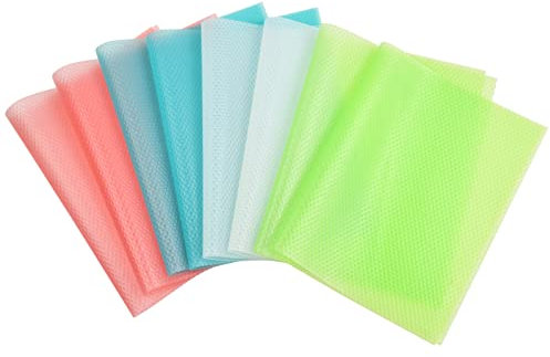 Anseom 8 Pezzi Tappetini per Frigorifero 29 x 45 cm Tappetino Frigorifero EVA Antibatterici Tappetino Frigo Non-Adesivo Lavabile per Frigorifero Cassetti Tovagliette Cucina