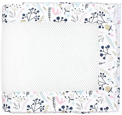 TupTam Bettumrandung Babybett 3D Mesh Nestchen – Gitterstäbe Schutz Netz 2er, Farbe: Extra Dickes 8mm Netz/Vogelbeere, Größe: ca. 128 x 30 cm (für Babybett 140x70)