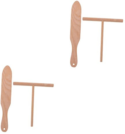 TOPBATHY 2 Sätze Kuchenverteiler Aus Holz Pfannkuchen Flache Pfanne Professionelles Crêpe-kit-tool Crêpe-verteiler Mit Pfannenwender Crêpesverteiler Küchenversorgung Haushalt Küchenwaren