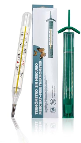 Behler - Fieberthermometer Analog - Sicher und Präzise, quecksilberfreies - Thermometer - Für Kinder und Erwachsene - Mit Vergrößerungsglas und Schüttelhülle - Für Haus- und Klinikgebrauch