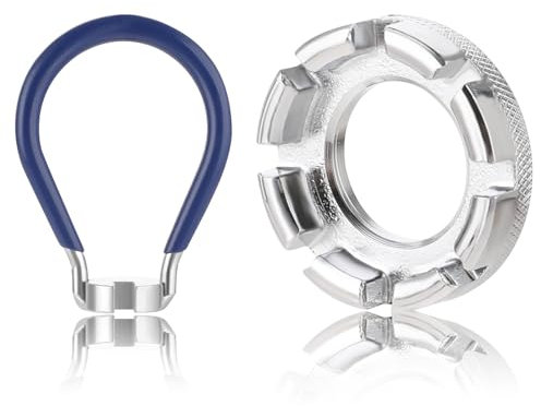 Bewudy 2 Stück Fahrrad Speichen Werkzeug, Fahrrad Speichenschlüssel, Fahrrad Nippelspanner 8 Wege Nippelspanner 10-15 für Bike Fahrrad Reparieren Speichen Schlüssel (Silber+blau)