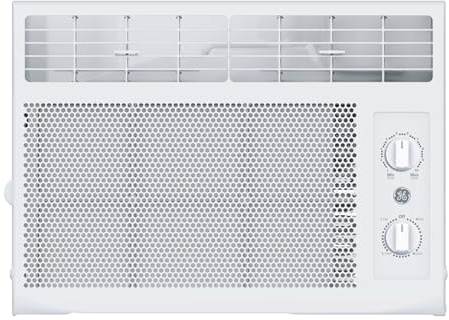 GE Window Air Conditioner Unit, 5,000 BTU for Small Rooms up to 150 sq ft. with Manual Adjustable Fan and Cooling Settings, Perfect for Small Bedroom or Living Room, Easy Install Kit Included, White