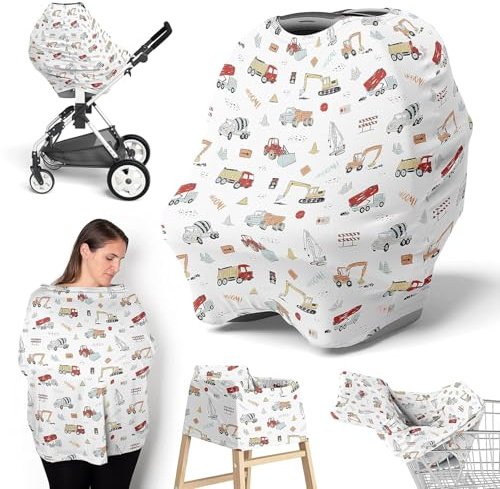 Nursing Cover, Breathable Breastfeeding Cover Multi-use Car Seat Covers | Multi-use Stroller Carseat Canopy for Baby Car Seat Covers Shopping Cart Cover Scarf Light Blanket, Shower Gifts for Baby