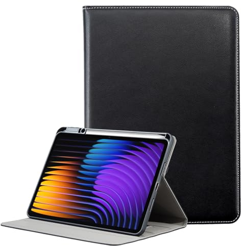 Derwere für Xiaomi Pad 7 Hülle mit Stifthalter,Silikon Stoßfeste Schutzhülle für Xiaomi Pad 7 Pro Hülle 11.2 Zoll 2025,Schwarz