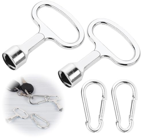 GHPKOTW Set De 2 Llaves Triangulares Universales Con Mosquetón，Llave Contador Agua， Llave Contador Agua,Para Contador De Agua De Gas Y Ascensor
