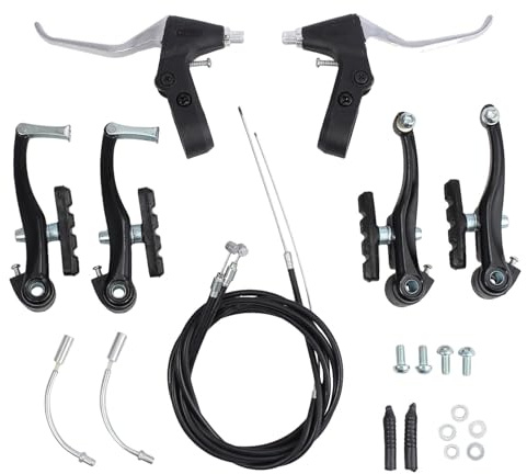 Bohaner Kit de freins de vélo universels - Noir - Kit complet de freins en V - Avant et arrière - Pour la plupart des vélos, vélos de route, VTT, BMX, vélo de ville