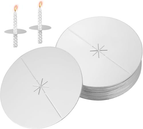 Voarge Lot de 100 attrape-gouttes pour bougies en papier anti-gouttes - 8 cm de diamètre - Pour le temple de la maison