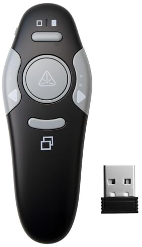 Presentation Clicker Pointer Wireless 328FT Presenter Remote USB PPT Clicker 2.4GHz Pointer Teacher Accessories for PowerPoint Slide Advancer for Keynote/PPT/Mac/PC/Classrooms Back to school Black
