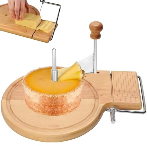Beech Wood Cheese Curler, Cheese Slicer & Cheese Cutter, Hard & Soft Cheese Shaver Med Justerbar Tjocklek, För Tete De Moine, Girolle Och Chocolate Shaving Machine