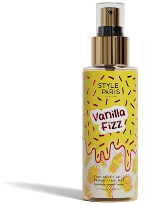 Style Paris Vanilla Fizz Brume Parfumée pour Corps et Cheveux, 100ml, Parfum Vanille
