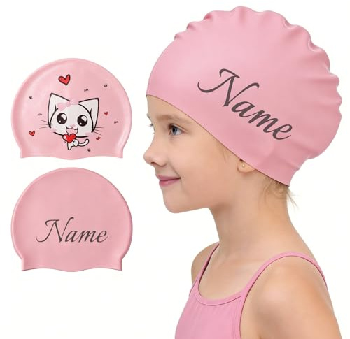 CQSXM Bonnet de bain pour enfant - Imperméable - En silicone - Avec motifs mignons - 100 % indéchirable