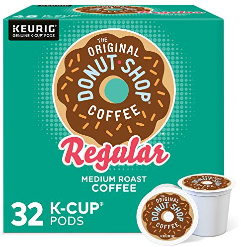 The Original Donut Shop Regular, Single-Serve Keurig K-Cup Pods, Medium Roast Coffee Pods, 32 Count